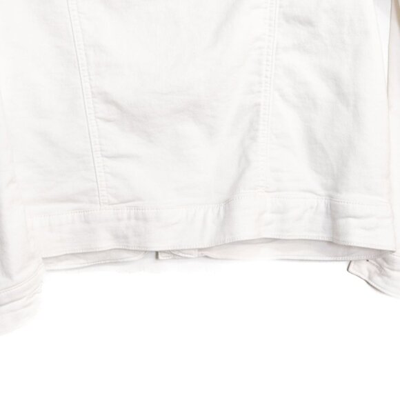 Buffalo Size S White Denim Jean Jacket Classic Fitted Button Down Casual Outerwe - Picture 8 of 8